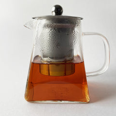 Pyramid-Shaped Borosilicate Glass Teapot with Steel Infuser